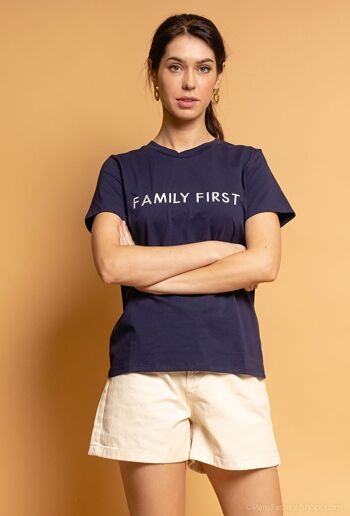 T-shirt à inscription "Family first" - T2230 5