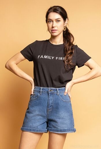 T-shirt à inscription "Family first" - T2230 6