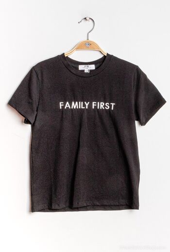 T-shirt à inscription "Family first" - T2230 3