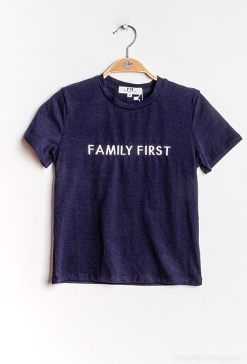 T-shirt à inscription "Family first" - T2230 2