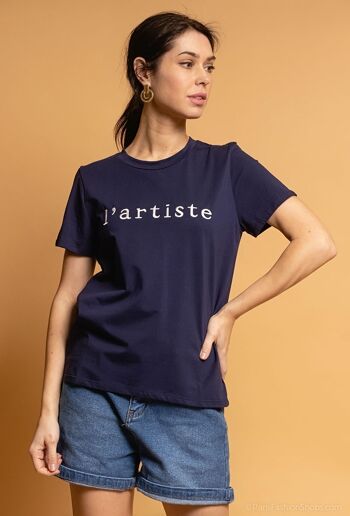 T-shirt à inscription "L'artiste" pour adulte et "Le chef d'œuvre" pour l'enfant - T2229 4