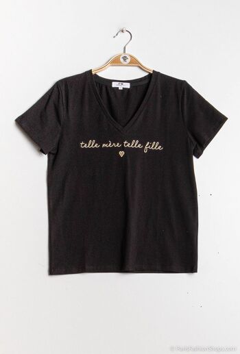 T-shirt à inscription "Telle mère telle fille" - T2290 4