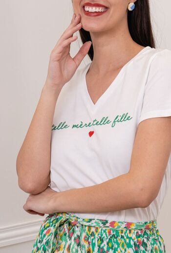 T-shirt à inscription "Telle mère telle fille" - T2309 7