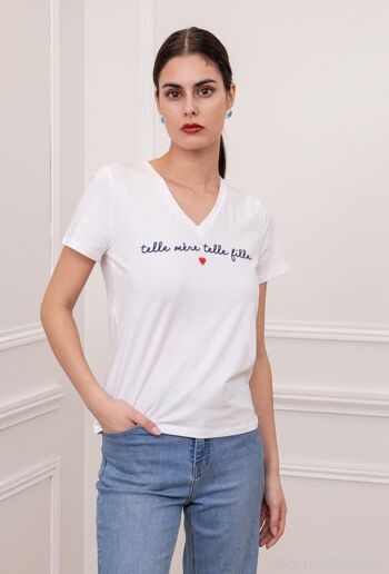T-shirt à inscription "Telle mère telle fille" - T2309 5