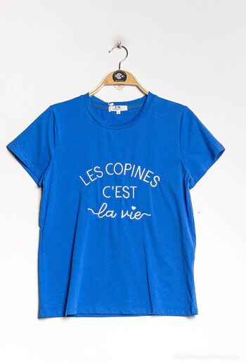 T-shirt à inscription “Les copines c'est la vie” - T2243 6