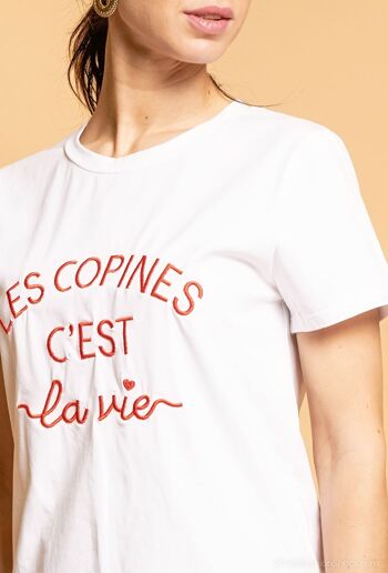 T-shirt à inscription “Les copines c'est la vie” - T2243 2