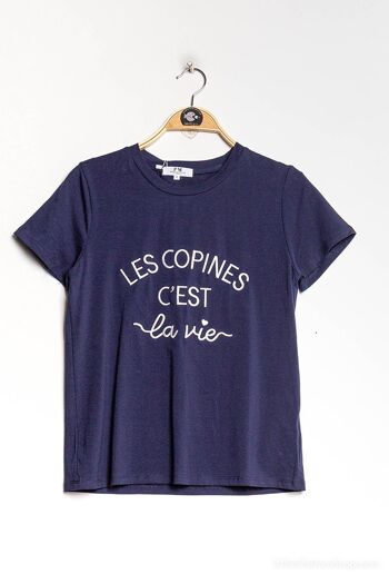 T-shirt à inscription “Les copines c'est la vie” - T2243 4