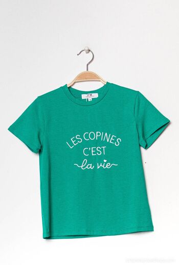 T-shirt à inscription “Les copines c'est la vie” - T2243 9