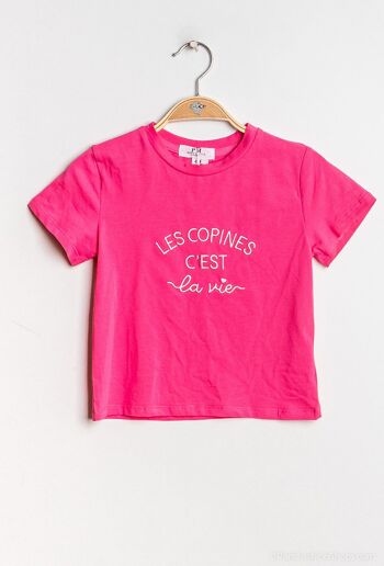 T-shirt à inscription “Les copines c'est la vie” - T2243 7