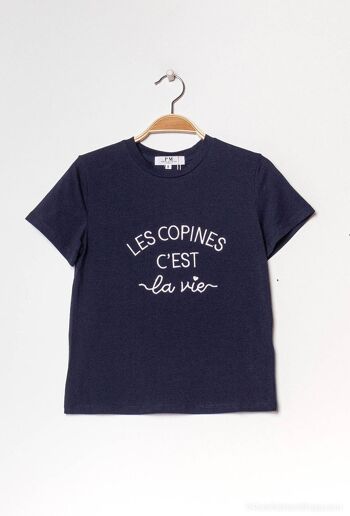 T-shirt à inscription “Les copines c'est la vie” - T2243 3
