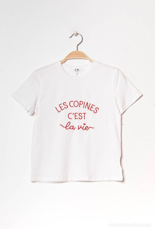 T-shirt à inscription “Les copines c'est la vie” - T2243