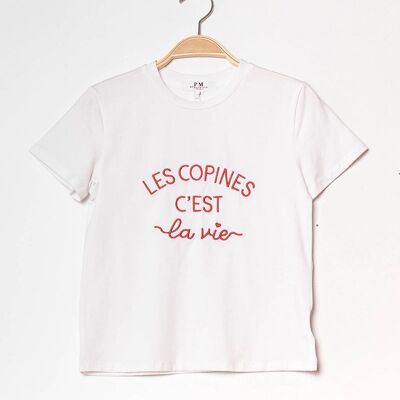 T-shirt à inscription “Les copines c'est la vie” - T2243
