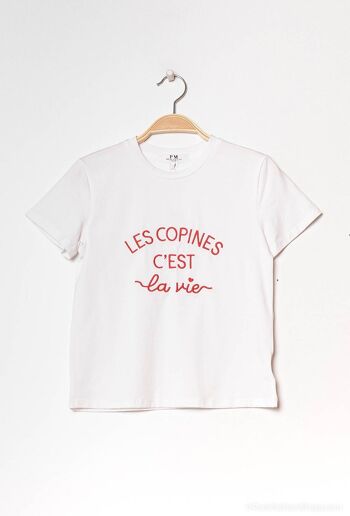 T-shirt à inscription “Les copines c'est la vie” - T2243 1