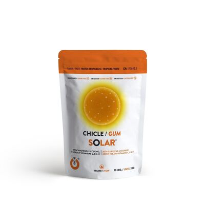 Chewing-gum solaire - 10 unités - Beca-carotène, Thé vert et Vitamines