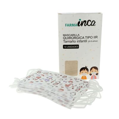 Pack de 10 mascarillas quirúrgicas infantiles estampadas tipo IIR