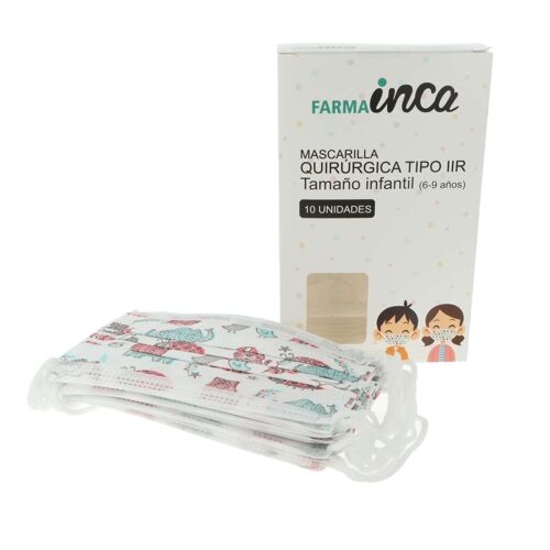 Pack de 10 mascarillas quirúrgicas infantiles estampada (Panda) tipo IIR