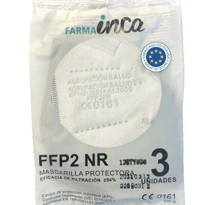 Blister of 3 adult FFP2 NR masks