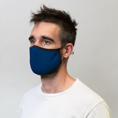 Masque facial en tissu réutilisable pour adultes - Unisexe - Bleu