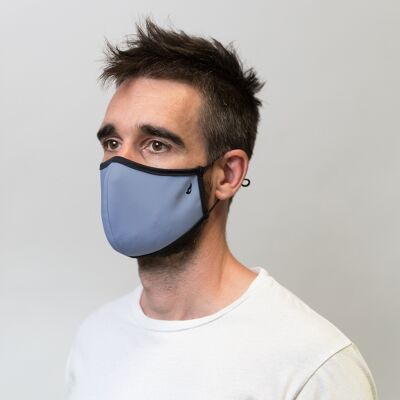 Maschera di stoffa riutilizzabile per adulti - unisex - azzurra