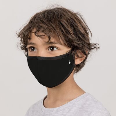 Masque en tissu réutilisable pour enfant - Unisexe - Noir