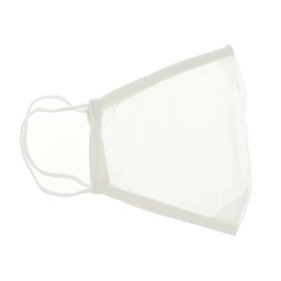 Reusable Transparent Cloth Adult Mask - White