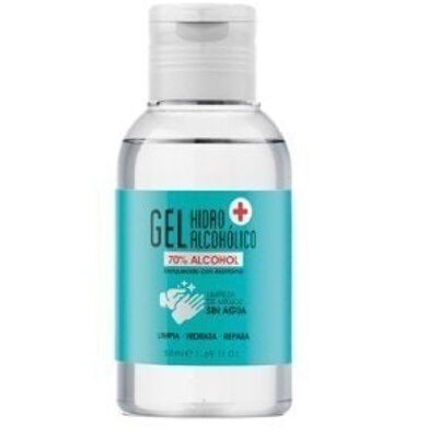 Bottle of Hydroalcoholic Gel with 70% Alcohol - 50 ml