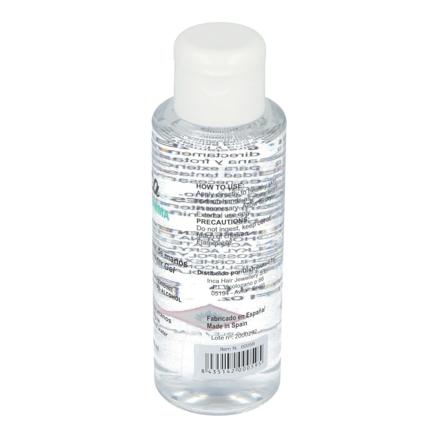 Flasche hydroalkoholisches Gel mit 70% Alkohol - 100 ml