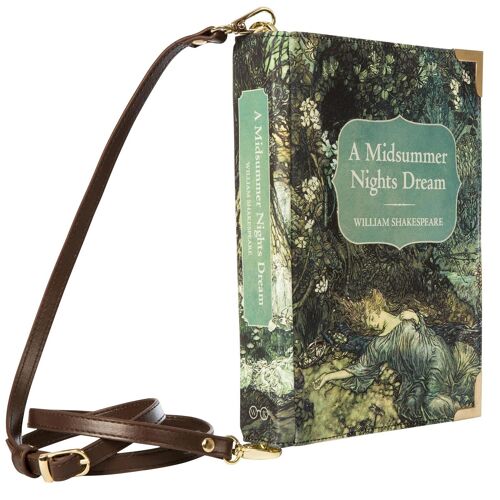 A Midsummer Nights Dream Green Book Handbag Crossbody Purse