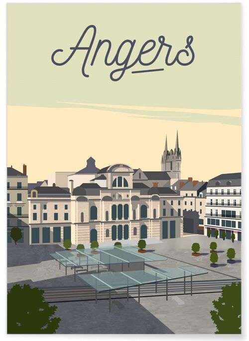 Affiche illustration de la ville d'Angers - 2