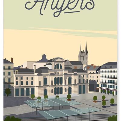 Affiche illustration de la ville d'Angers - 2