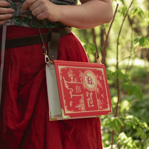 The Beauty and The Beast Red Book Handbag Crossbody Purse