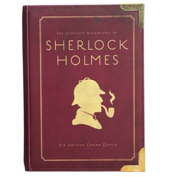 Sherlock Holmes Silhouette Livre bordeaux Sac à main Pochette à bandoulière 4