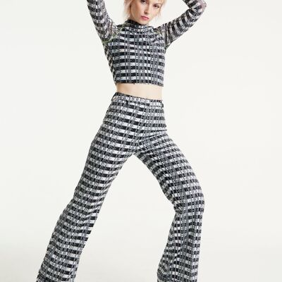 House Of Holland Striped and Logo Printed Trousers in Black and White