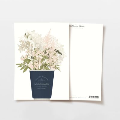 Carte postale Fleurs dans des gobelets To Go, certifié FSC