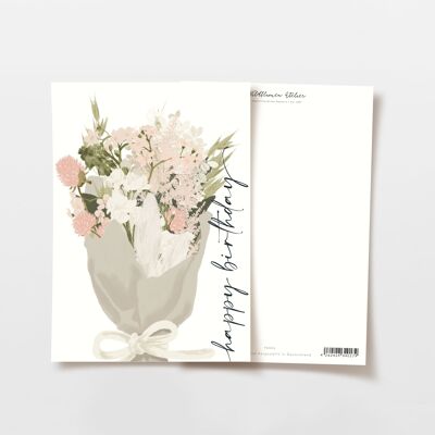 Postcard Happy Birthday bouquet, FSC certified