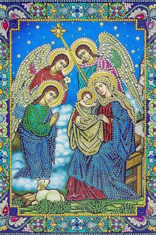 Diamond Painting Jesus and the Angels, 24x34 cm, Special Drills