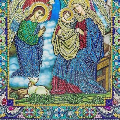 Peinture au diamant Jésus et les anges, 24x34 cm, forets spéciaux