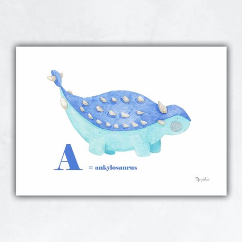 Affiche décoration enfant - Dinosaure - Ankylosaurus