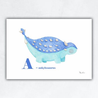 Affiche décoration enfant - Dinosaure - Ankylosaurus