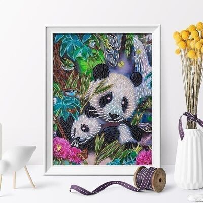 Pintura Diamante Panda, 24x34 cm, Taladros Especiales