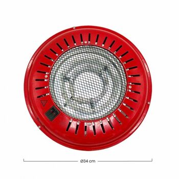 Brasero Electrique 3 Modes de Puissance 300W/500W/800W Rouge Ø34x9.5cm Raydan Home 1