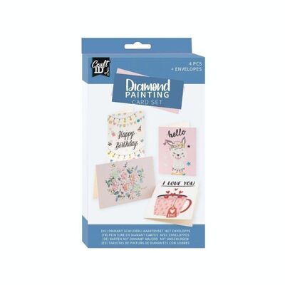 Diamond Painting Cards Set, 4 pieces