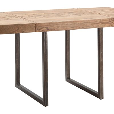 TAVOLO DA PRANZO QUADRATO ALLUNGABILE CM 80X80X77 - LUNGHEZZA TOTALE 160 (ACACIA NILOTICA) D14231800TQ
