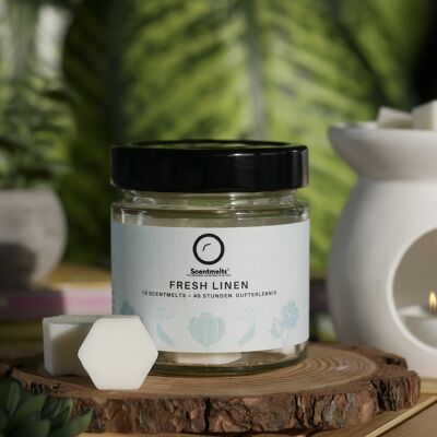 10 Scentmelts im Vorratsglas 'Fresh Linen'