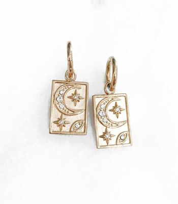 Boucles d'oreilles Lune et Etoiles - Zircon 1