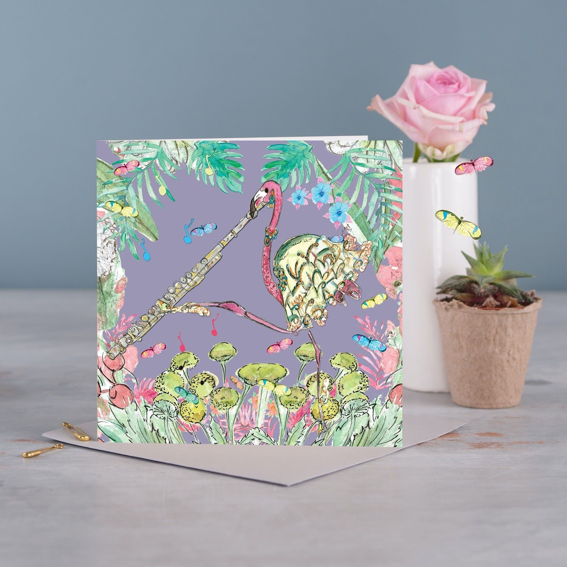 Cartolina d'auguri di Firenze il fenicottero