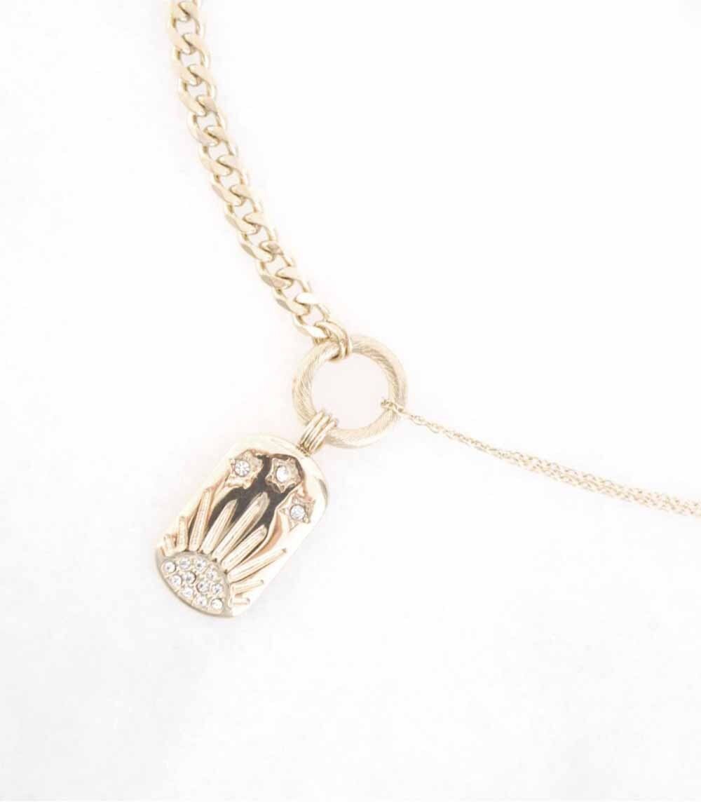 Collier asymétrique avec pendentif - Zircon