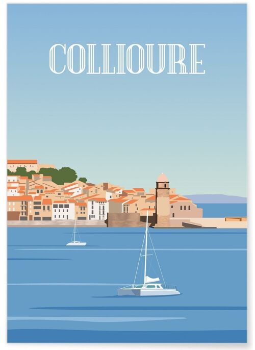 Affiche illustration de la ville de Collioure