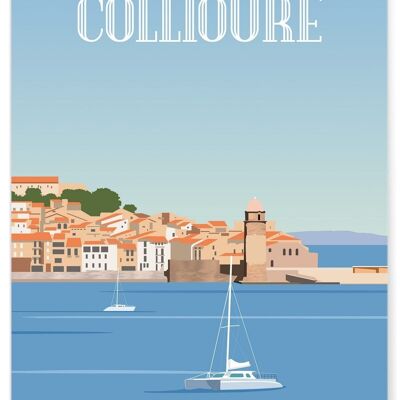 Affiche illustration de la ville de Collioure
