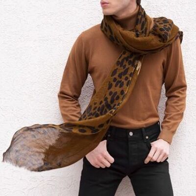TIGRE khaki scarf for men